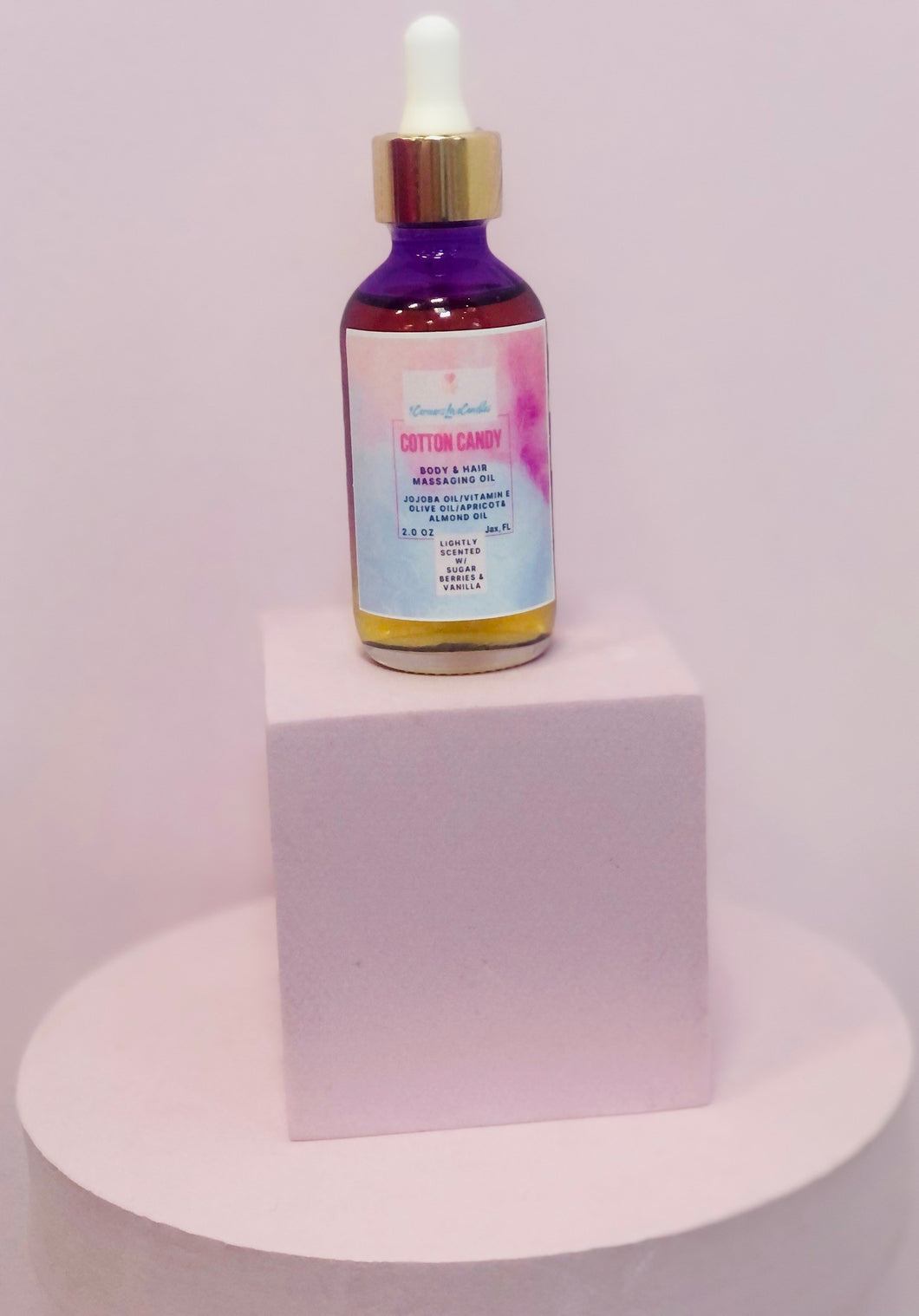 Cotton candy hair & body massaging oil